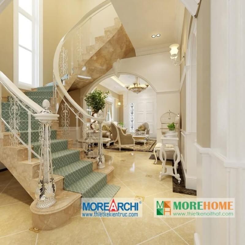 Thiết kế nội thất biệt thự cao cấp phong cách tân cổ điển tại Mỹ Đình thiết kế biệt thự