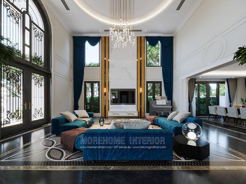 Mẫu thiết kế nội thất phòng khách biệt thự Hải Phòng đẳng cấp thiết kế biệt thự