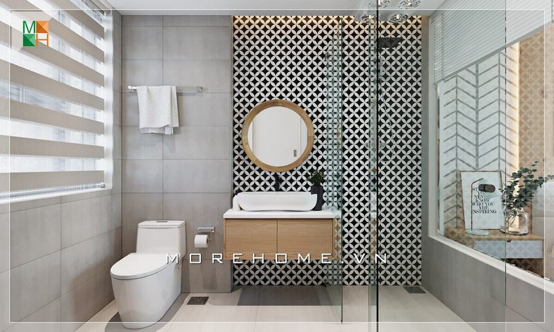 Mẫu thiết kế nhà vệ sinh kết hợp nhà tắm có cửa kính để trang trí cho các căn hộ, nhà phố và biệt thự.
